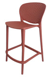 Set of Four 30" Orange Heavy Duty Plastic Low Back Bar Height Bar Chairs