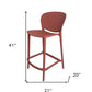 Set of Four 30" Orange Heavy Duty Plastic Low Back Bar Height Bar Chairs