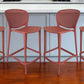 Set of Four 30" Orange Heavy Duty Plastic Low Back Bar Height Bar Chairs