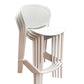 Set of Four 30" White Heavy Duty Plastic Low Back Bar Height Bar Chairs