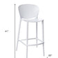 Set of Four 30" White Heavy Duty Plastic Low Back Bar Height Bar Chairs