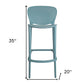 Set of Four 26" Green Heavy Duty Plastic Low Back Counter Height Bar Chairs