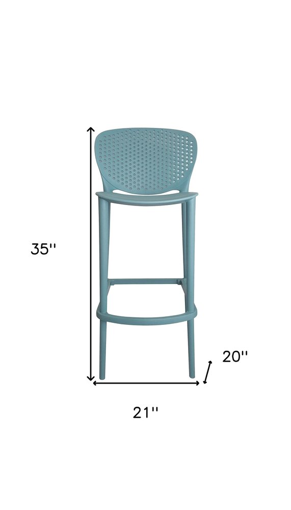 Set of Four 26" Green Heavy Duty Plastic Low Back Counter Height Bar Chairs