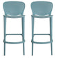 Set of Four 26" Green Heavy Duty Plastic Low Back Counter Height Bar Chairs