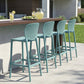 Set of Four 26" Green Heavy Duty Plastic Low Back Counter Height Bar Chairs