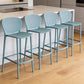 Set of Four 26" Green Heavy Duty Plastic Low Back Counter Height Bar Chairs