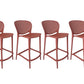 Set of Four 26" Orange Heavy Duty Plastic Low Back Counter Height Bar Chairs