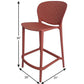 Set of Four 26" Orange Heavy Duty Plastic Low Back Counter Height Bar Chairs