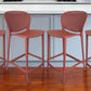 Set of Four 26" Orange Heavy Duty Plastic Low Back Counter Height Bar Chairs