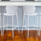 Set of Four 26" White Heavy Duty Plastic Low Back Counter Height Bar Chairs