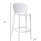 Set of Four 26" White Heavy Duty Plastic Low Back Counter Height Bar Chairs