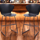 Set of Two 26" Black Heavy Duty Plastic and Metal Low Back Counter Height Bar Chairs
