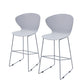 Set of Two 26" Gray Heavy Duty Plastic and Metal Low Back Counter Height Bar Chairs
