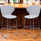 Set of Two 26" Gray Heavy Duty Plastic and Metal Low Back Counter Height Bar Chairs