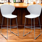 Set of Two 26" White and Silver Heavy Duty Plastic and Metal Low Back Counter Height Bar Chairs