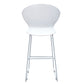 Set of Two 26" White and Silver Heavy Duty Plastic and Metal Low Back Counter Height Bar Chairs