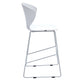 Set of Two 26" White and Silver Heavy Duty Plastic and Metal Low Back Counter Height Bar Chairs