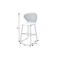 Set of Two 26" White and Silver Heavy Duty Plastic and Metal Low Back Counter Height Bar Chairs