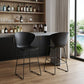 Set of Two 30" Black Heavy Duty Plastic and Metal Low Back Bar Height Bar Chairs