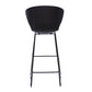 Set of Two 30" Black Heavy Duty Plastic and Metal Low Back Bar Height Bar Chairs