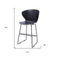 Set of Two 30" Black Heavy Duty Plastic and Metal Low Back Bar Height Bar Chairs