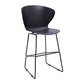 Set of Two 30" Black Heavy Duty Plastic and Metal Low Back Bar Height Bar Chairs