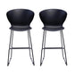 Set of Two 30" Black Heavy Duty Plastic and Metal Low Back Bar Height Bar Chairs