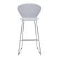 Set of Two 30" Gray Heavy Duty Plastic and Metal Low Back Bar Height Bar Chairs