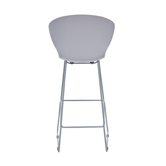 Set of Two 30" Gray Heavy Duty Plastic and Metal Low Back Bar Height Bar Chairs