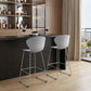 Set of Two 30" Gray Heavy Duty Plastic and Metal Low Back Bar Height Bar Chairs