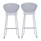 Set of Two 30" Gray Heavy Duty Plastic and Metal Low Back Bar Height Bar Chairs