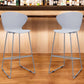Set of Two 30" Gray Heavy Duty Plastic and Metal Low Back Bar Height Bar Chairs