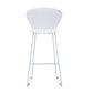 Set of Two 30" White and Silver Heavy Duty Plastic and Metal Low Back Bar Height Bar Chairs