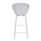 Set of Two 30" White and Silver Heavy Duty Plastic and Metal Low Back Bar Height Bar Chairs