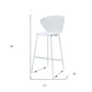 Set of Two 30" White and Silver Heavy Duty Plastic and Metal Low Back Bar Height Bar Chairs