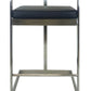 26" Black and Silver Faux Leather and Metal Low Back Counter Height Bar Chair