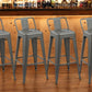 Set of Four 26" Dark Gray Steel and Metal Low Back Counter Height Bar Chairs