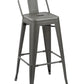 Set of Four 26" Dark Gray Steel and Metal Low Back Counter Height Bar Chairs