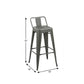 Set of Four 26" Dark Gray Steel and Metal Low Back Counter Height Bar Chairs