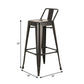Set of Four 26" Black Steel and Metal Low Back Counter Height Bar Chairs