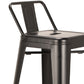 Set of Four 26" Black Steel and Metal Low Back Counter Height Bar Chairs
