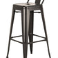 Set of Four 26" Black Steel and Metal Low Back Counter Height Bar Chairs