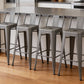 Set of Four 26" Gray Steel and Metal Low Back Counter Height Bar Chairs