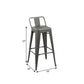 Set of Four 26" Gray Steel and Metal Low Back Counter Height Bar Chairs