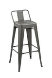 Set of Four 26" Gray Steel and Metal Low Back Counter Height Bar Chairs
