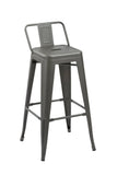 Set of Four 26" Gray Steel and Metal Low Back Counter Height Bar Chairs