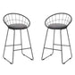 Set of Two 26" Gray and Black Fabric and Metal Low Back Counter Height Bar Chairs