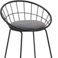 Set of Two 26" Gray and Black Fabric and Metal Low Back Counter Height Bar Chairs