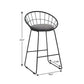 Set of Two 26" Gray and Black Fabric and Metal Low Back Counter Height Bar Chairs