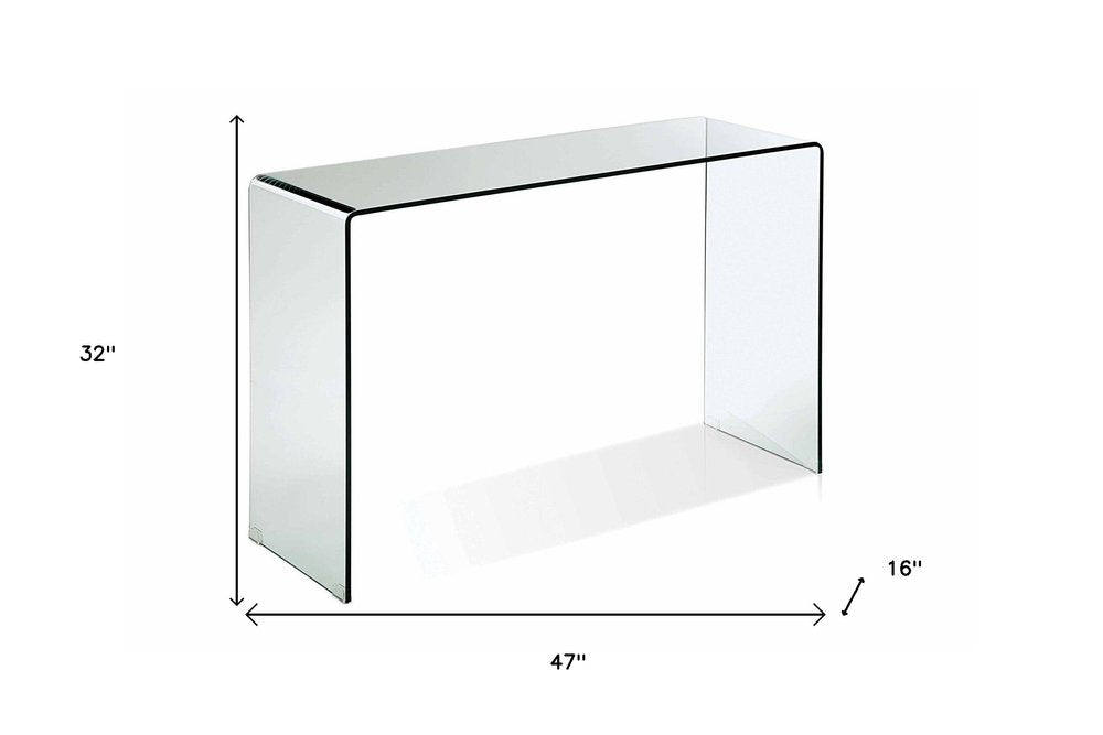 47" Clear Glass Block Console Table